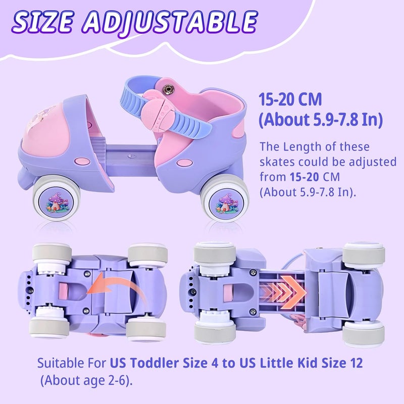 Mpoutik Kids Children's Adjustable Quad Roller Skates Wheels Lock Boys Girls Roller Skate for Beginners Toddlers Baby Age 2-6 Years Old - Image 3